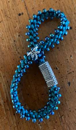 Oct 5 - Kumihimo bracelet_bluegreen dragonfly. Just for me! Oct 5 - Kumihimo bracelet_bluegreen dragonfly. Just for me!